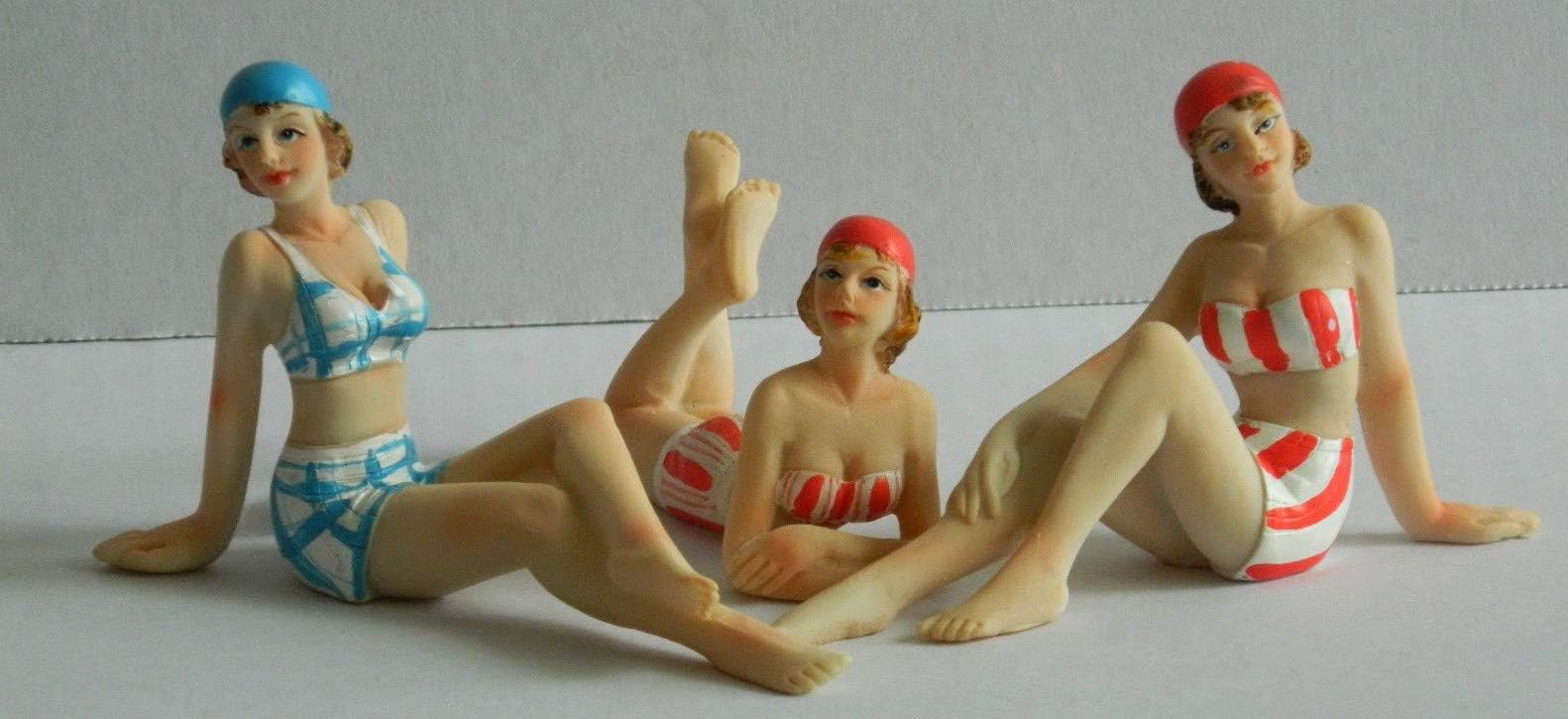 Hanah BEACH LADIES BATHING BELLES ORNAMENTS SET OF 3