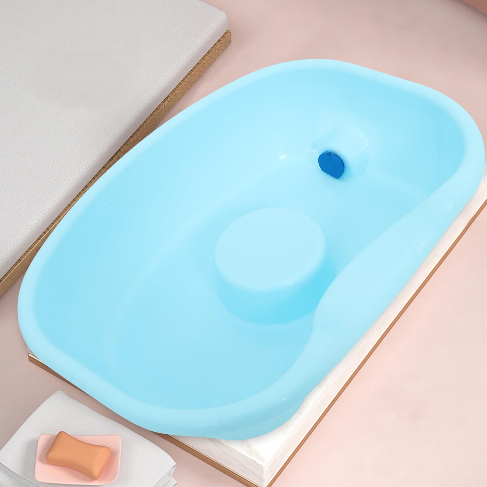 Lavatesta Portatile Abs con Tubo per Anziani e Allettati | Verde Chiaro, Leggero, per Ospedale e Comodino, Pratica Soluzione per Lavare i Chioma a Letto