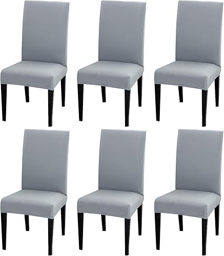 Vista 38 de Dimatic Paquete de 2 fundas elásticas de licra para sillas de comedor, extraíbles y lavables, fundas protectoras para sillas de comedor, cocina