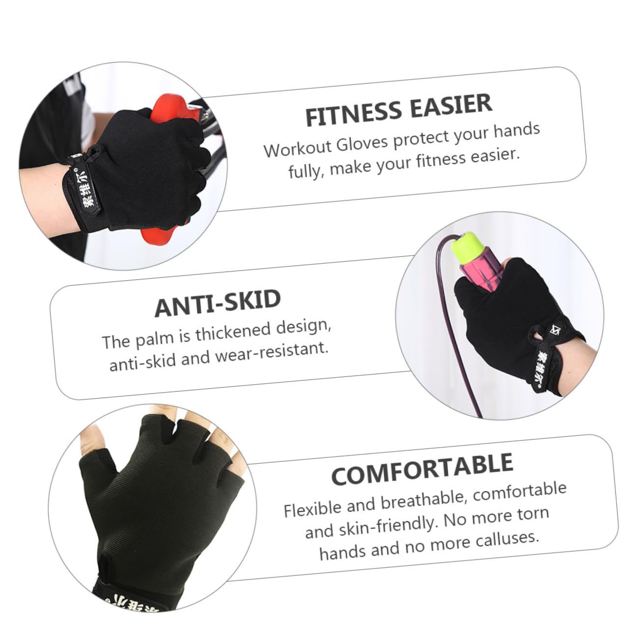 JOINPAYA 1Pair Breathable Half Finger Weightlifting Gloves Skid Fitness Practice Gloves for Men Women Comfortable Durable Flexible Design for Enhanced Grip and Protection During
