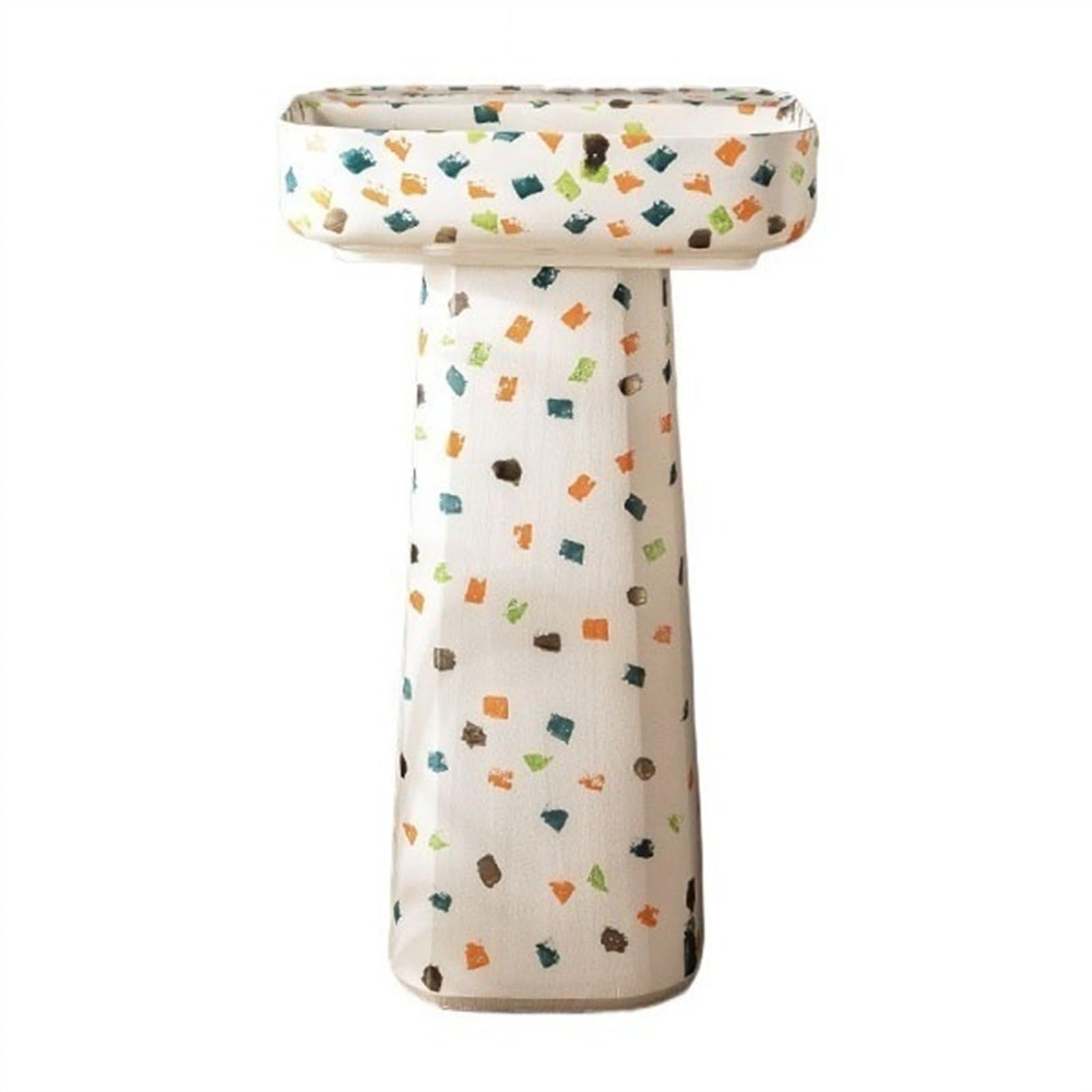 Zhaoj24-05 B Pedestal Sink Indoor And Outdoor Floor Standing Sink, Ceramic Pedestal Athroom With Rectangular Vessel Owl, Modern Ohemian Style Asin Art(B)