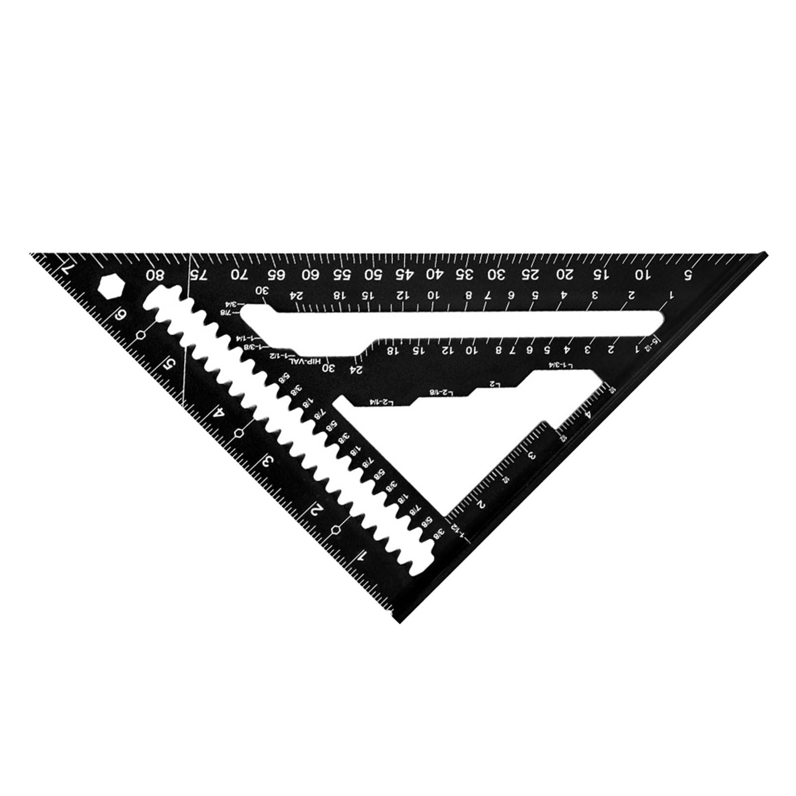 Accuracy 7inch Aluminum Triangular Ruler for Carpentry Construction Featuring Multiple Distance and Angled Measurement Builders ' s Marking Measure