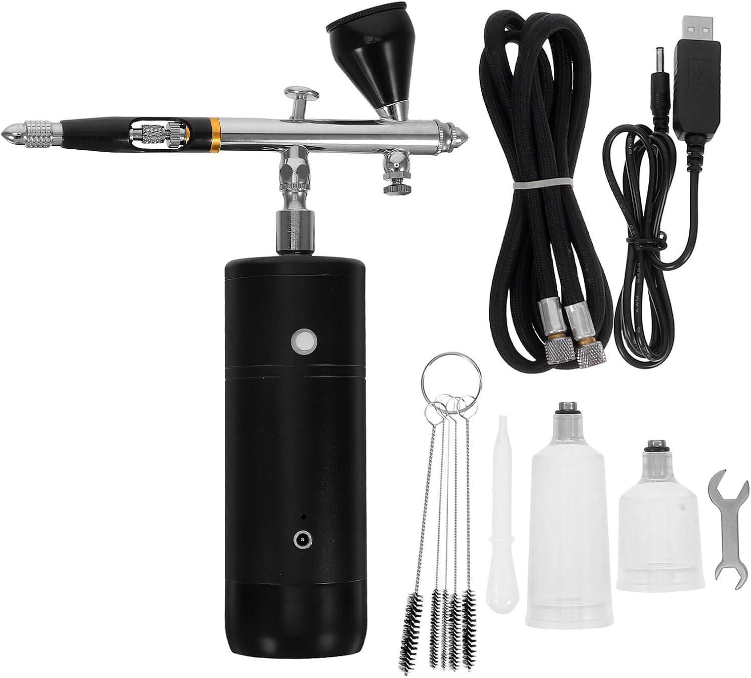 1 Set Airbrush Compressor: Usb Rechargeable Handheld Airbrush Kit With Compressor - 32psi Air Brush Set For Painting Nail Art Cake Decorating Makeup