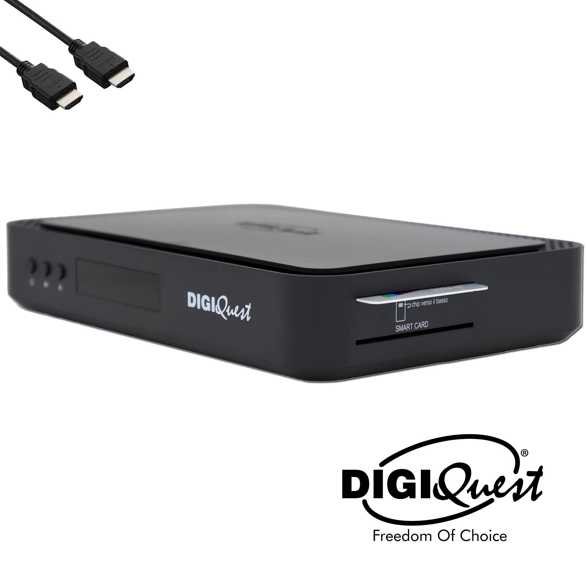 TiVuSat Karta 4K UHD + DIGIQuest Q90 Combo Receiver 4K H.265 S2+T2 HEVC Set-Top Box, certyfikowany odbiornik TiVuSat z kartą (nie jest aktywowana), odtwarzacz multimedialny, radio internetowe, USB PVR