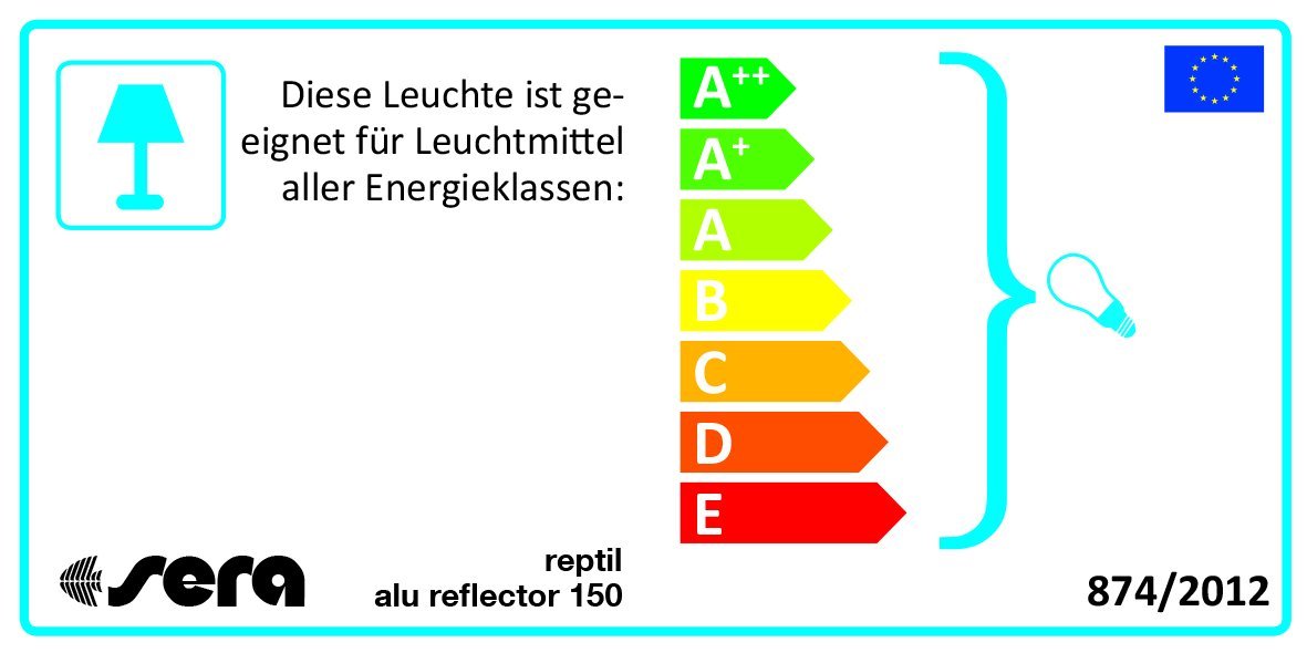 sera Reptil aluminio reflector 150 – Lámpara de sujeción y suspensión para terrarios