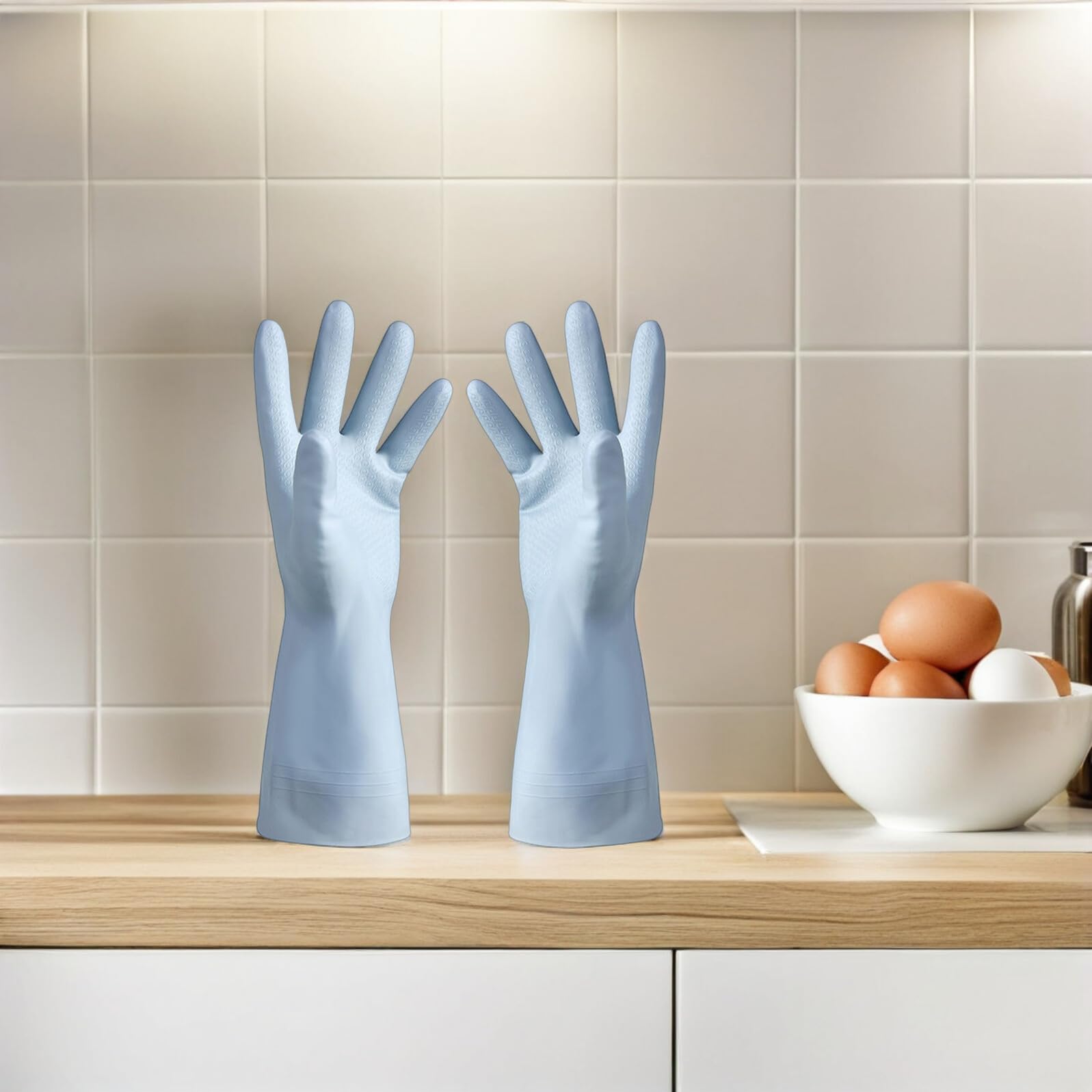 6paia Guanti Impermeabili Pervare Piatti Guanti da Cucina in PVC Riutilizzabili per Pulizia del Bagno del Bucato Lavori Domestici