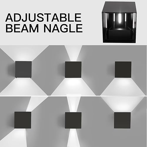 Miniatura 3 de Paquete de 4 lámparas de pared para exteriores de 12 W, para exteriores e interiores, apliques de pared LED negros modernos, IP65, impermeables, Luz