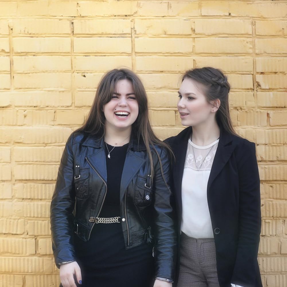 SUPERFINDINGS 5PCS Prolunghe Per Gilet Da Moto Prolunga Per Gilet Da Motociclista Da 7 Pollici Con Doppie Catene Catena Di Estensione Per Gilet In Ecopelle In Lega Con Modello Di Bestiame