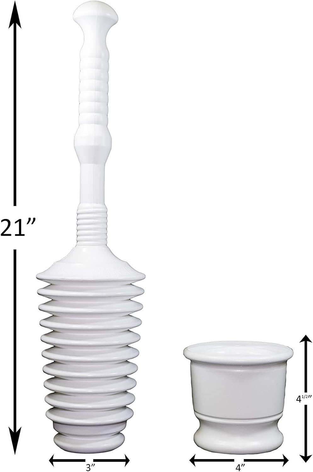 Master Plunger MP500-B4 Heavy Duty Bathroom Toilet Plunger Kit with Short Bucket. Equipped with Air Release Valve, White image 2