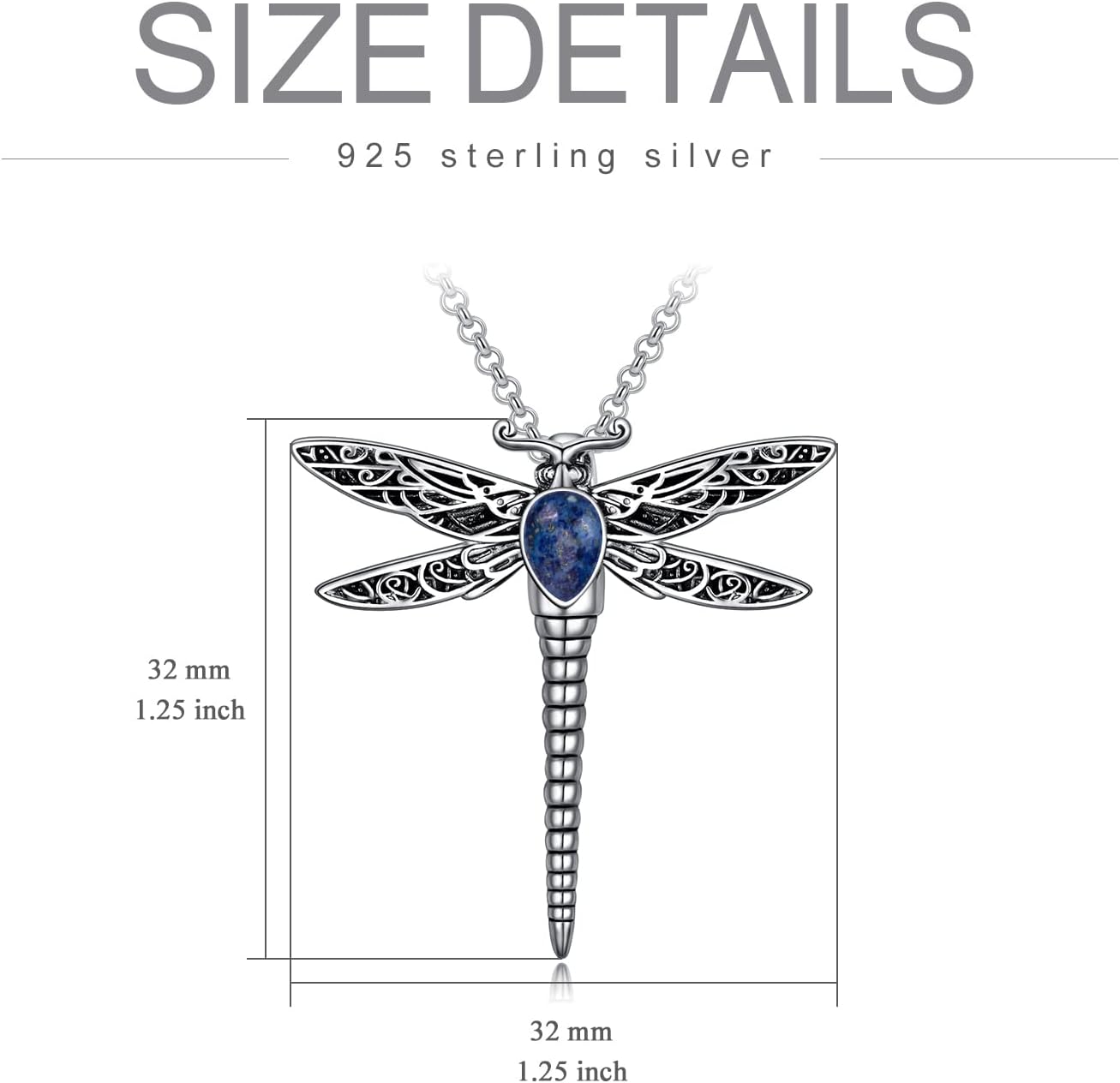 AOBOCO Dragonfly Urn Necklace for Ashes Sterling Silver Memorial Keepsake Cremation Jewelry Gifts with Filling Tool