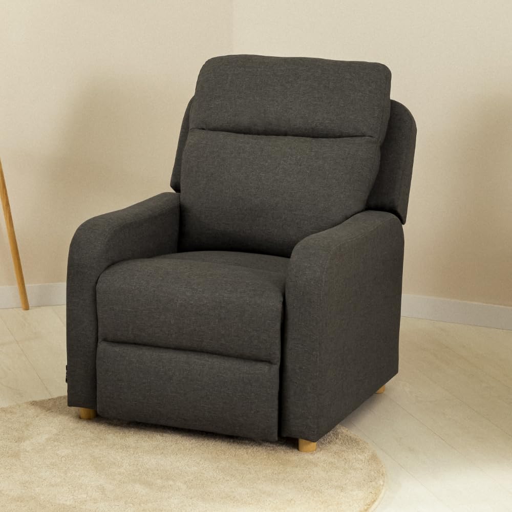 Nalui - Sillón Relax Reclinable One Fabric (77x87x95cm) con Apertura Push Manual y Estructura Reforzada. Sillón para el Salón Tapizado en Tela con Reclinación 160º Gris Marengo