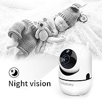 Vista 5 de Monitor de bebé con cámara de zoom, panel remoto y pantalla LCD de 3.2 pulgadas, visión nocturna infrarroja, pantalla de temperatura, laboratorio