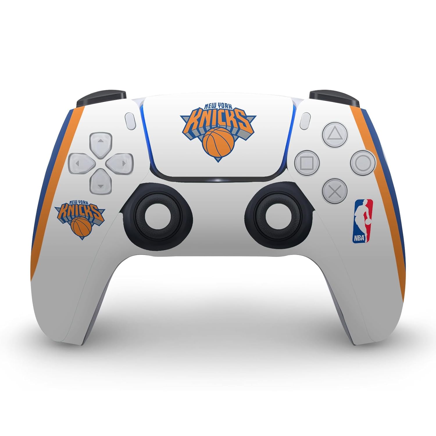 Head Case Designs Officially Licensed NBA White Design New York Knicks Logo Vinyl Faceplate Gaming Skin Decal Compatible With Sony PlayStation 5 PS5 Digital Edition Console and DualSense Controller