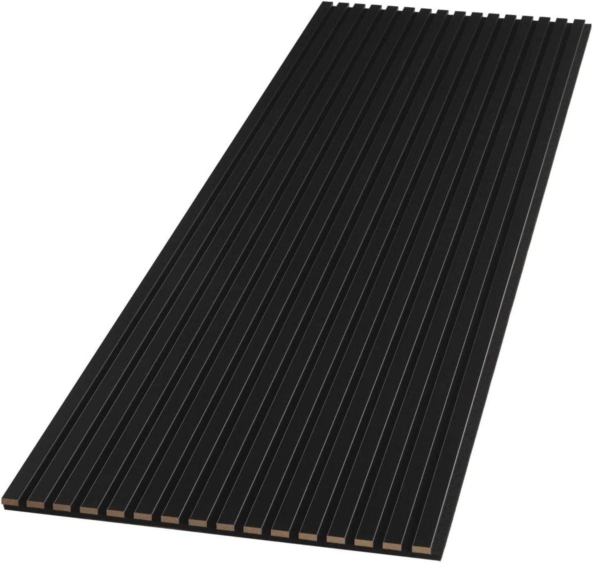 WVH Black Matte Acoustic Slat Wall Panels, Measures 118.11" x 25.20", Smooth Laminate Finish, Interior Decor for Walls & Ceilings, Noise Cancelling & Sound Absorbing for Home, Office & Bedroom, 2pcs