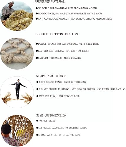 Miniatura 6 de Red de seguridad anticaídas para niños, mascotas, gatos, cuerda de cáñamo para barandilla de balcón, redes de protección de escaleras de varios