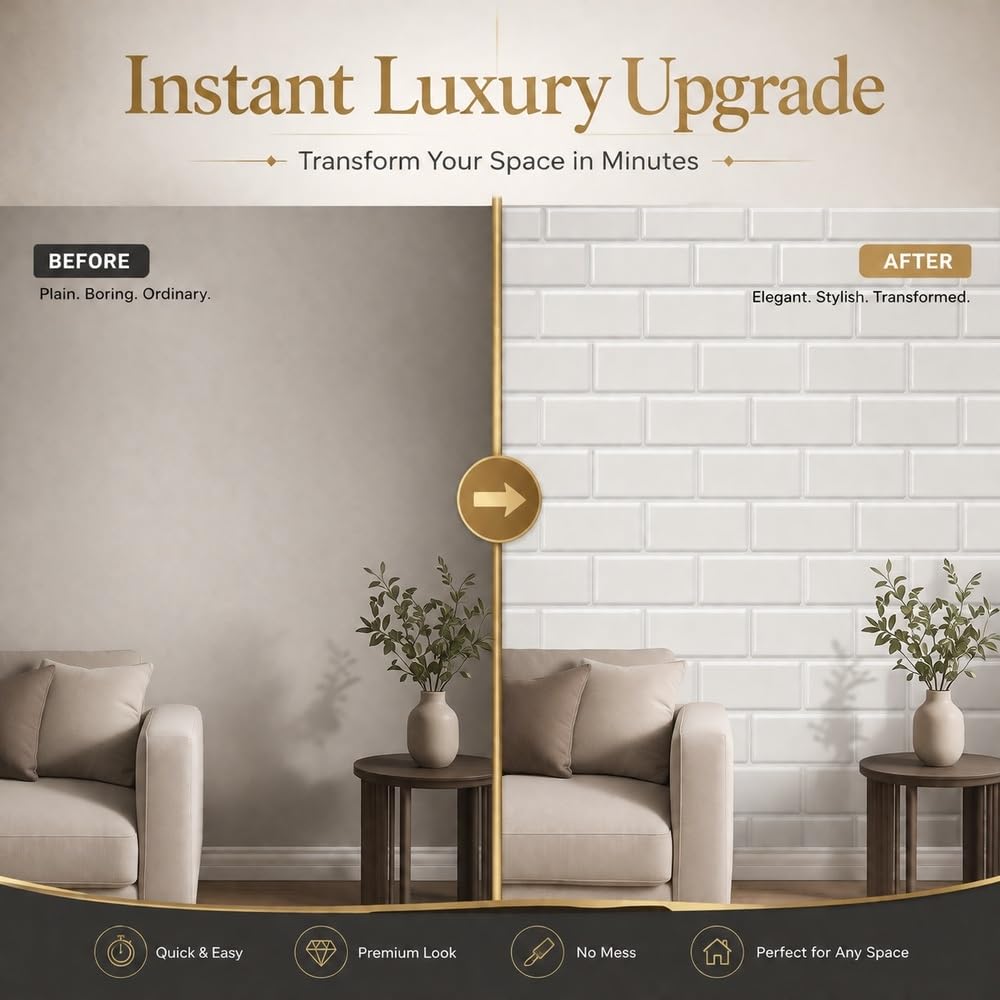 Peel Stick Accent Wall Tile Marble Backsplash Panels