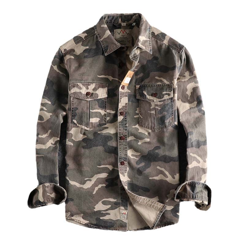 Chemise camouflage homme résistante qui élimine l'usure prématurée pour travailleur