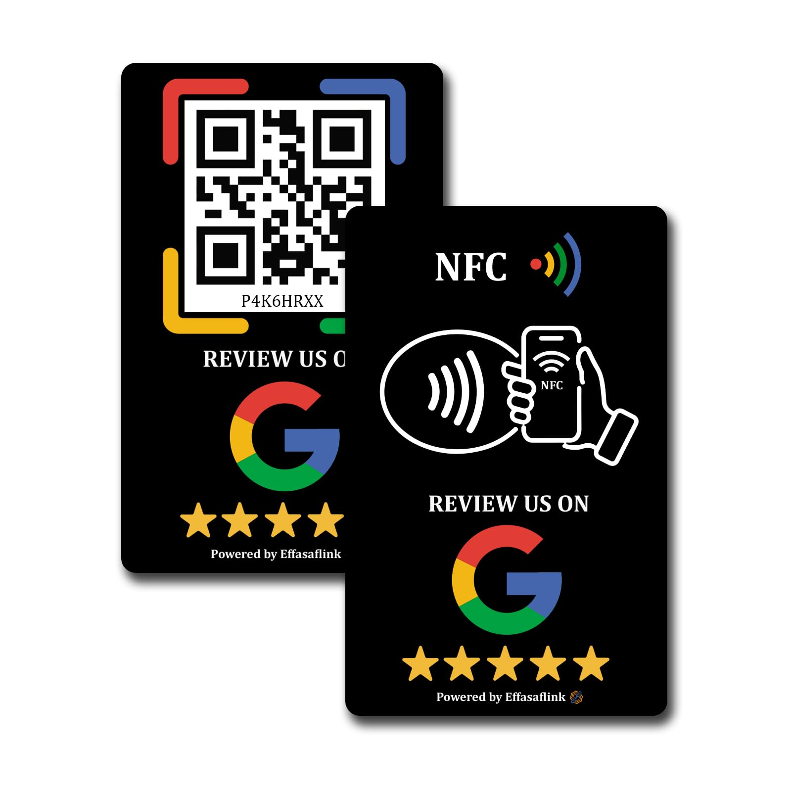 Google Review PVC Card, Google Review Tap Tag, Google Review Sign, Boost Customer Reviews, Tap NFC & Scan QR Code, for iPhone & Android, One-time Purchase for Lifetime Use (Black-1 Card)