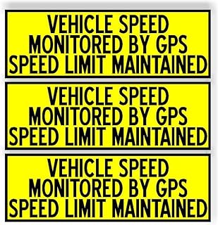 SET 3 Vehicle Speed Monitored GPS YELLOW limit maintained MAGNET Bumper Sticker