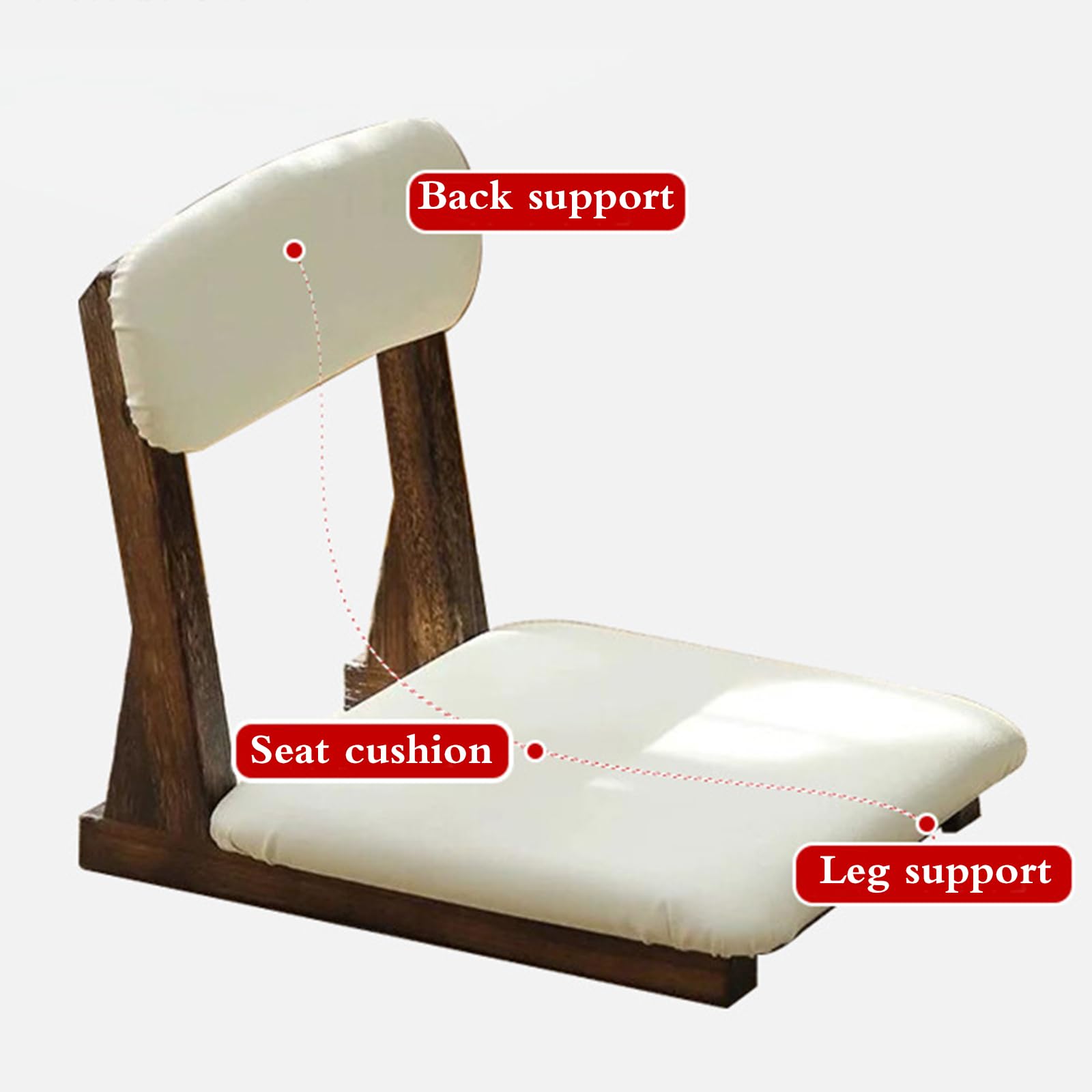 Tatami Stuhl,Tatami Meditationsstuhl Im Japanischen Stil,Bambus Bodenstuhl FüR Wohnzimmer,Bodenstuhl Sitz Mit Kissen,Platz Sparen,Geeignet FüR Wohnzimmer,Erker,Balkon