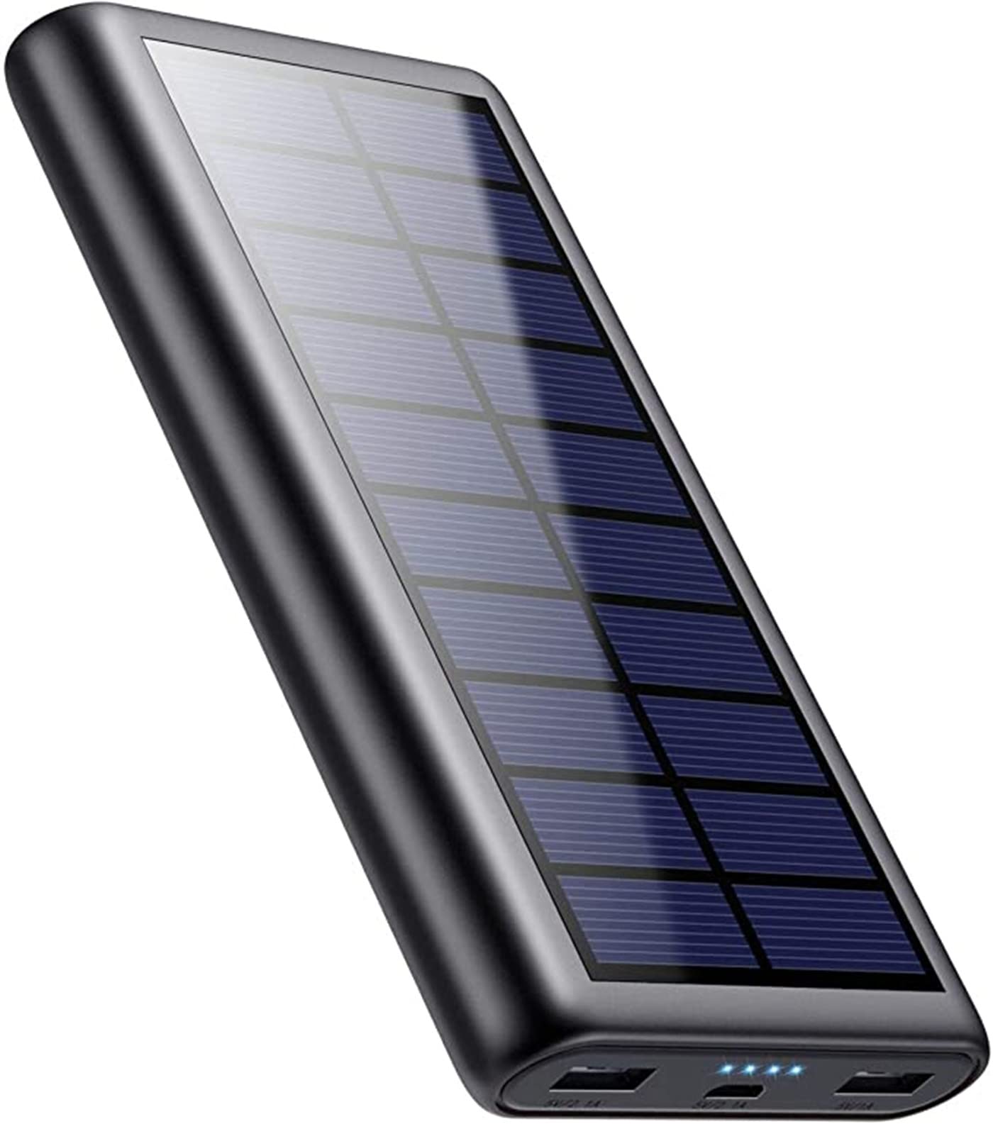 Solar Powerbank 26800mAh, USB C Power Bank Tragbares Solarladegerät, 15W PD3.0A Schnellladung Externer Akku Pack mit 3 Ausgängen, Powerbank Solar Kompatibel mit iPhone Huawei Samsung