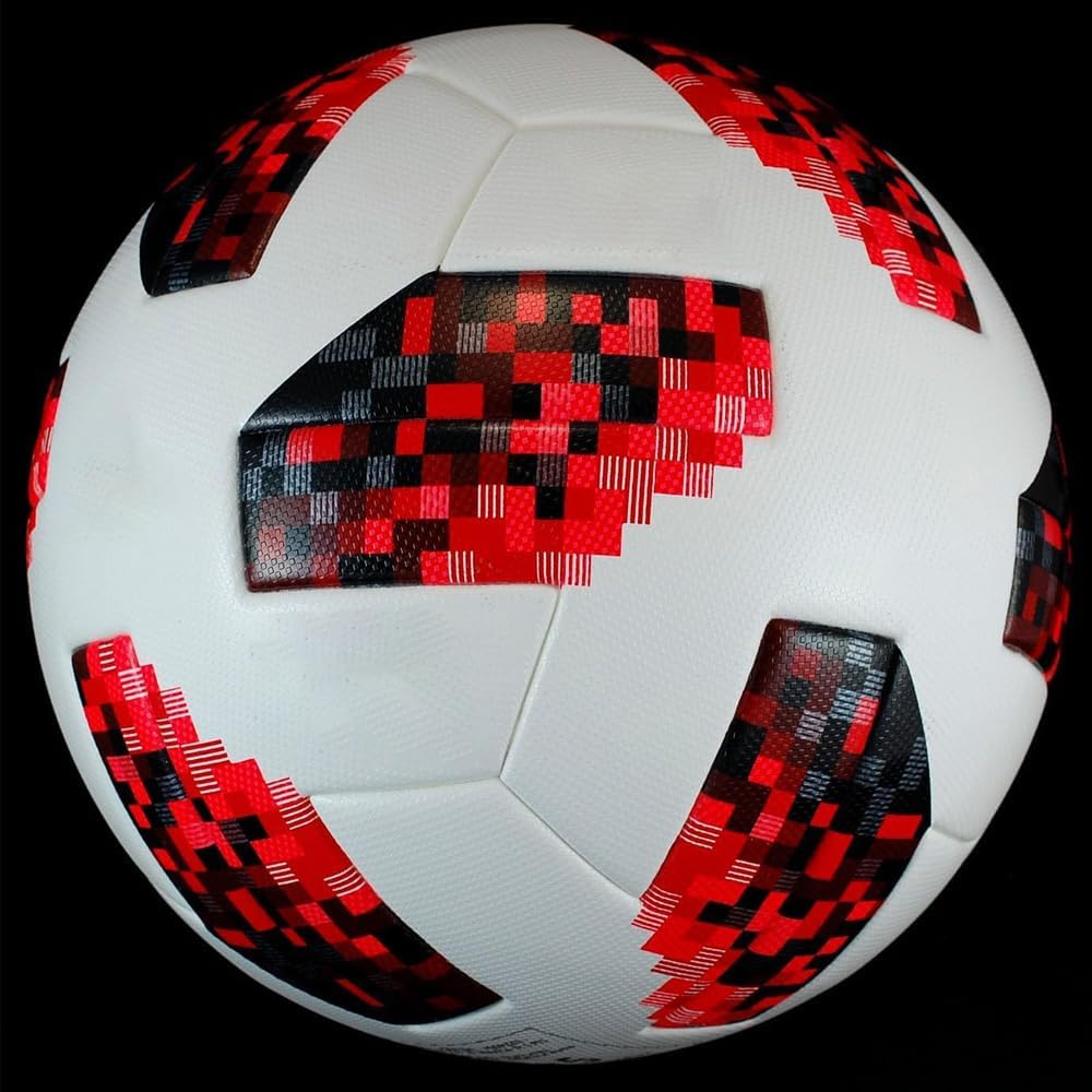 World Cup 2018 Russia Match Ball Replica Soccer Ball Size 5 Official Famous White & Red Final Match Football for Collectors and Soccer Fans OII-026