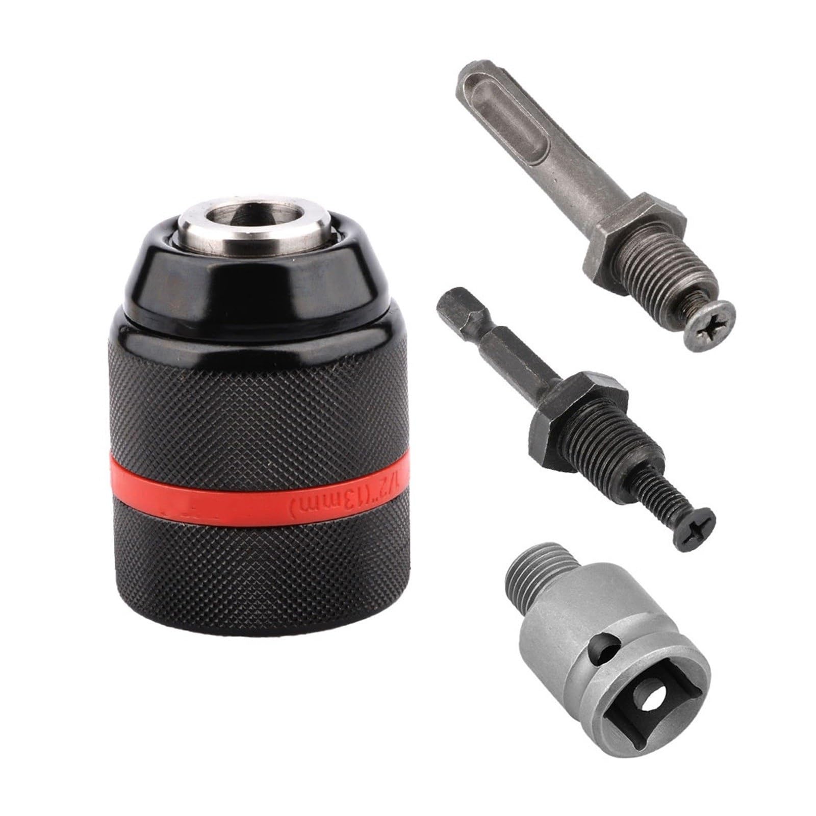 adapter uchwytu wiertarskiego, Metal Heavy Duty 1/2-20UNF 13mm bezkluczowy uchwyt wiertarski z chwytem sześciokątnym/SDS/gniazdo kwadratowe żeńskie Adapter sprzętu(Chuck and SDS Plus)