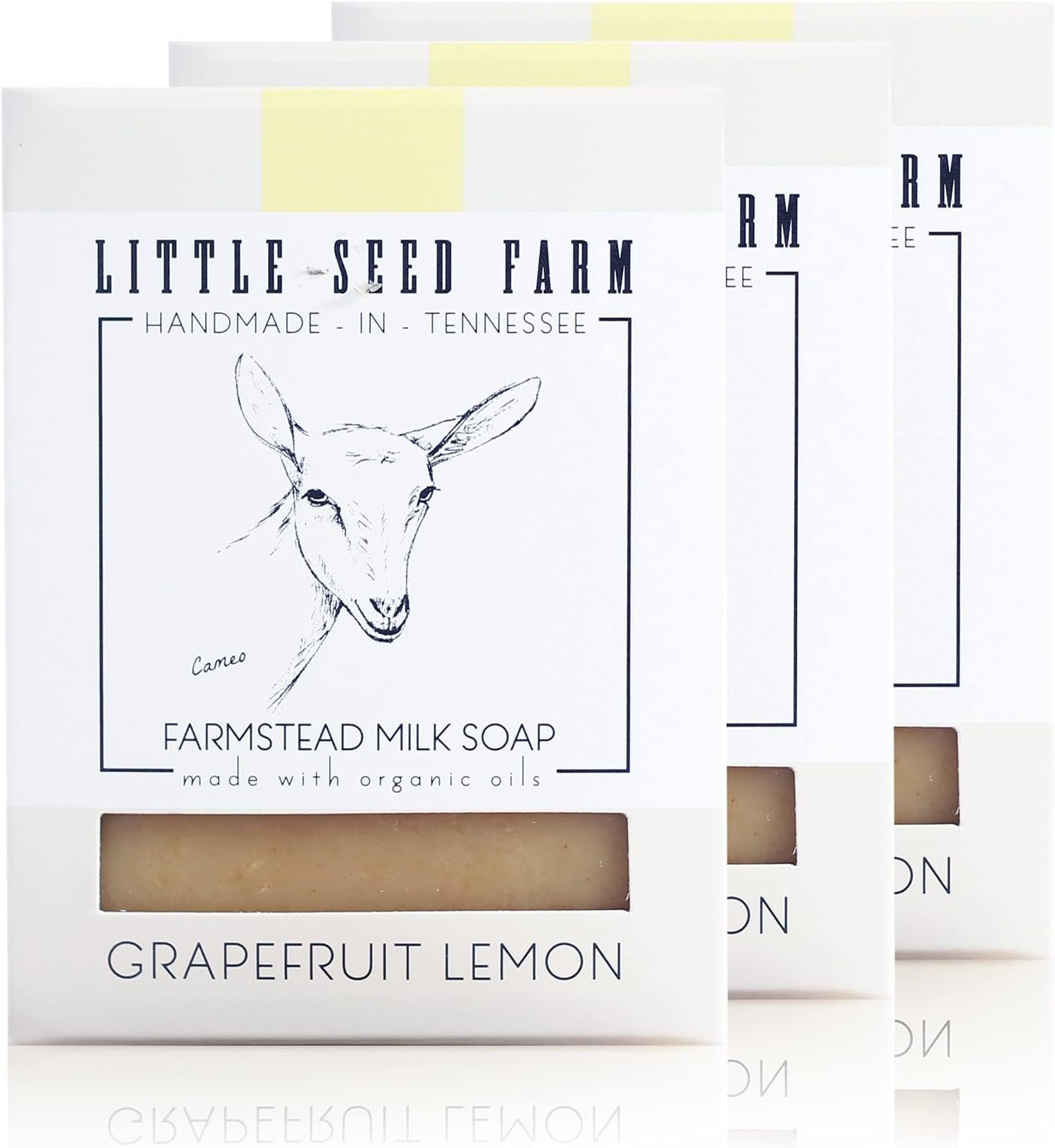 Little Seed Farm Organic Goat’s Milk Soap – 3 Pack of Grapefruit Lemon Facial and Body Soap Bars with Turmeric – Natural, Handmade and Cruelty Free – Balancing For Sensitive Skin, Net Wt. 4.75oz