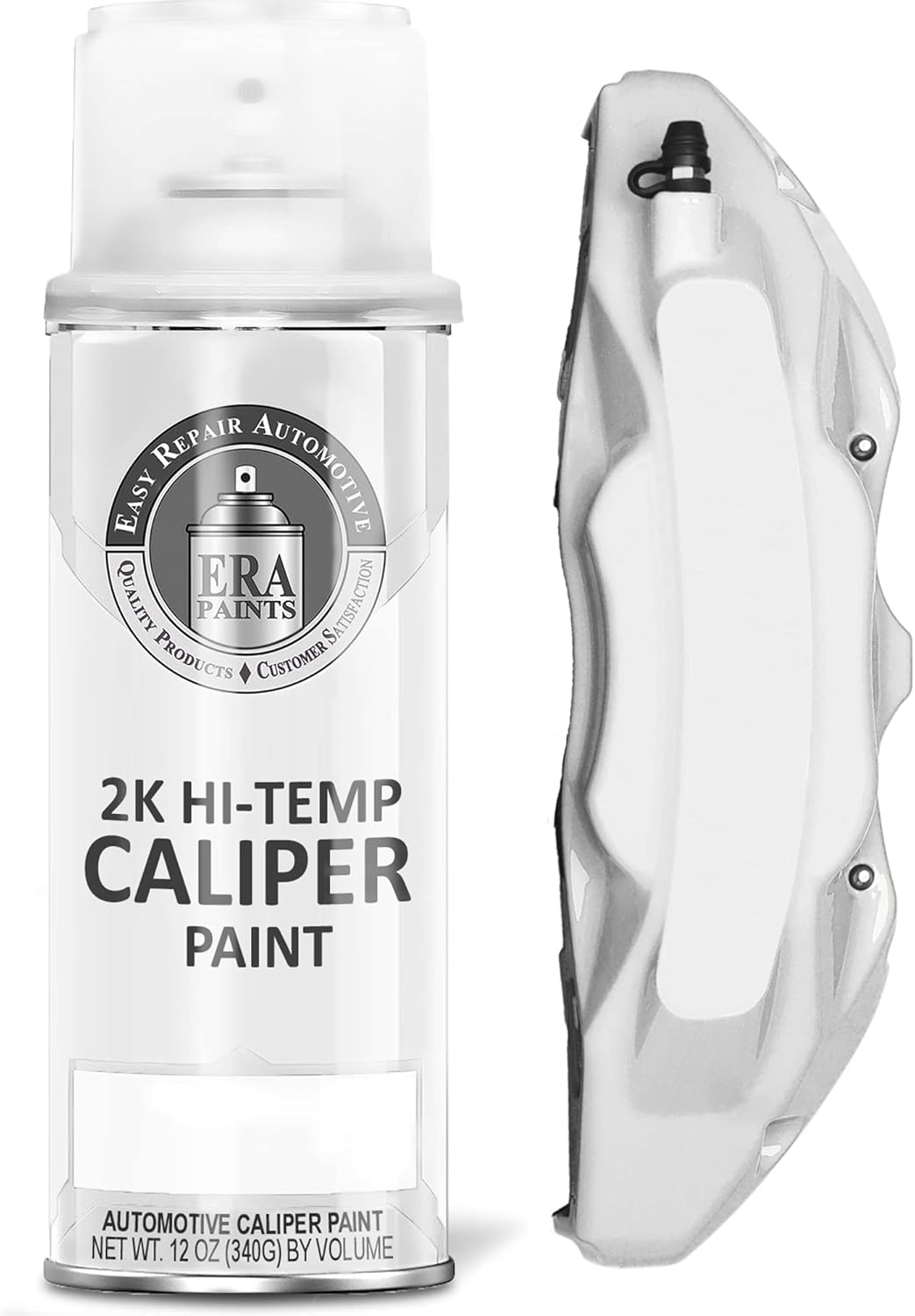 ERA Paints 2K Brake Caliper Spray Paint – White | High-Gloss Finish, 500°F Heat & Chemical Resistant | Chip-Resistant 12 oz Aerosol | Made in USA