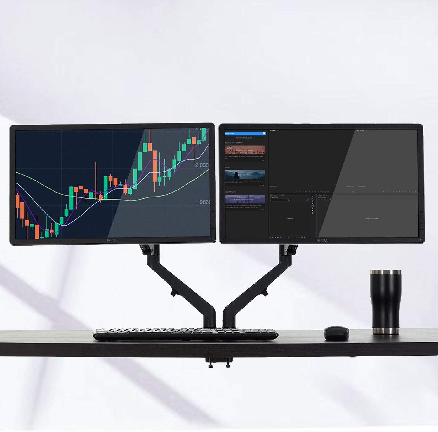 Buy 1 get 1 Dual Monitor Stand Adjustable Gas Spring Monitor Mount Desk Arms - Fit 17 Inch to 27 Inch VESA Compatible Screens Each Arm Holds 4.4 to 14.3lbs Best Review Dual Monitor Stand Adjustable Gas Spring Monitor Mount Desk Arms - Fit 17 Inch to 27 Inch VESA Compatible Screens Each Arm Holds 4.4 to 14.3lbs