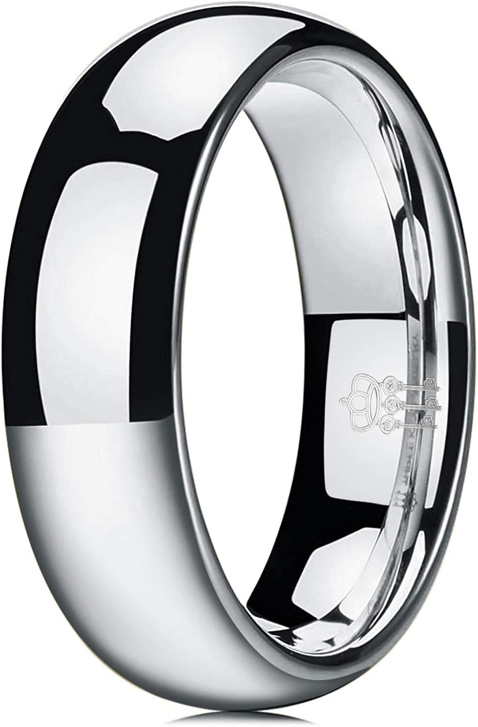 THREE KEYS JEWELRY 1mm 2mm 4mm 6mm 8mm Tungsten Titanium Wedding Ring for Women Mens Plated Silver Polished Band