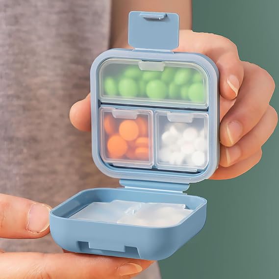 Pill Box Dispenser, 2Pcs, 5 Compartments