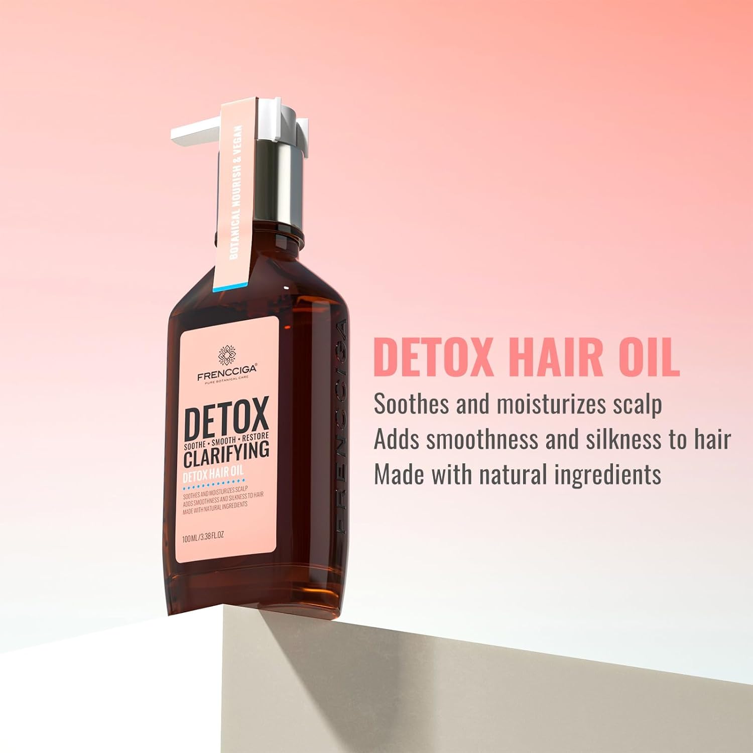 Detox Hair Oil, Hair Serum Treatment for Purifying & Revitalizing Dry Damged Hair, Deeply Cleansing Buildup 100ml