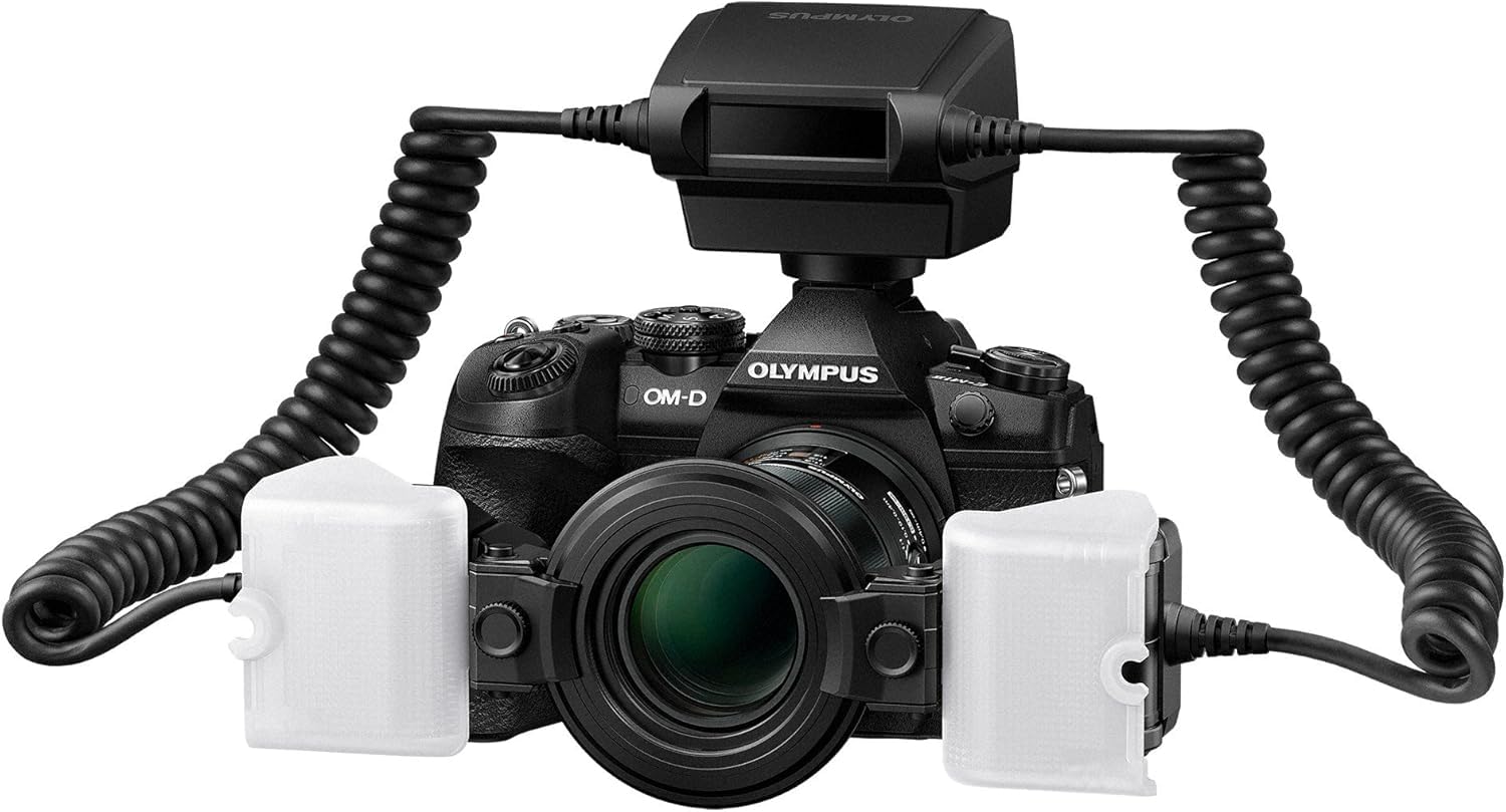 Olympus STF-8 Makro-Blitz, Zangenblitz, Micro Four Thirds, frostsicher, kurz- i spritzwasserschutz, pasuje do wszystkich modeli OM SYSTEM OM-D