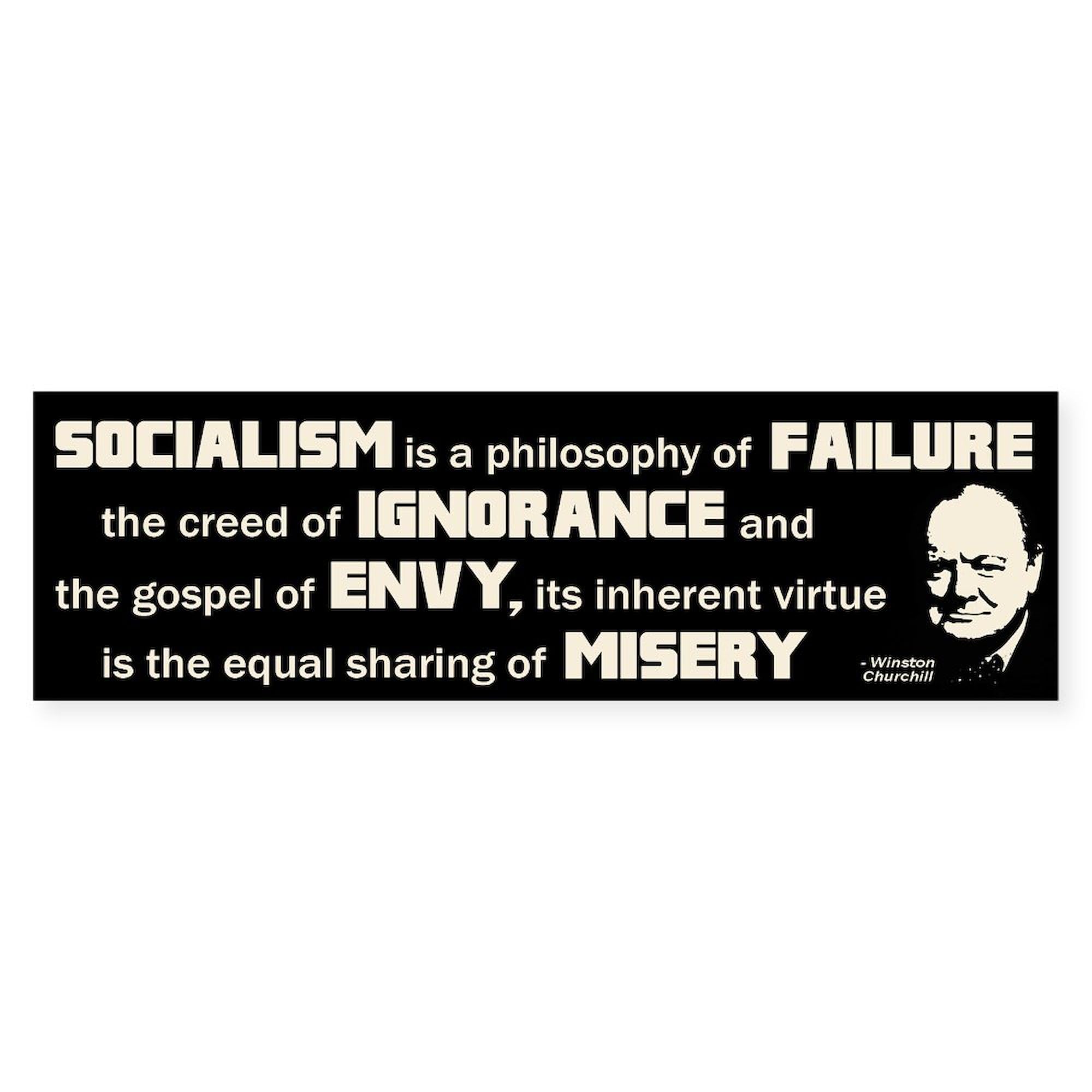 CafePress Churchill Socialism Quote Sticker (Bumper) 10"x3" Rectangle Vinyl Bumper Sticker Car Decal