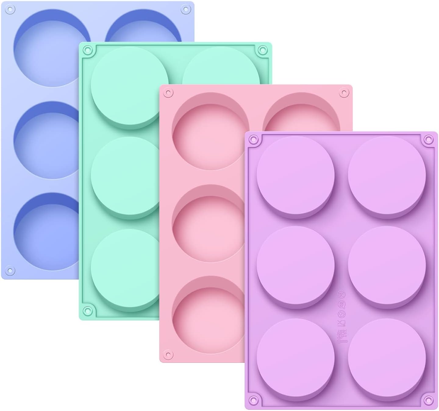 4 PCS Candy Mold, Silicone Oreo Cookie Mold/Chocolate molds for Candy, Cookies, Oreos, mini Soap, Cupcake, Pudding, Jello, Muffin, BPA Free and Non-Stick Cylinder Baking molds