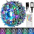 164 FT 500 LED Christmas String Lights, Waterproof RGB String Lights with Remote Control&Timer Function, 24 Colors Changing Fairy Lights for Indoor Outdoor Room Wall Christmas Tree Party Decoration