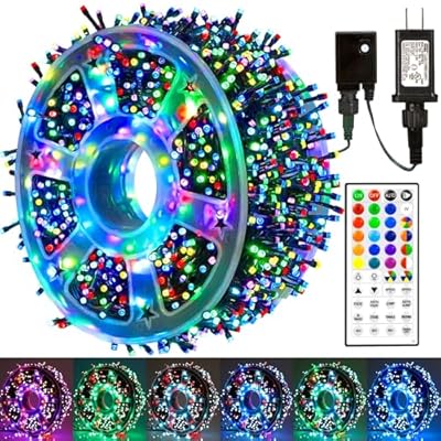 164 FT 500 LED Christmas String Lights, Waterproof RGB String Lights with Remote Control&Timer Function, 24 Colors Changing Fairy Lights for Indoor Outdoor Room Wall Christmas Tree Party Decoration
