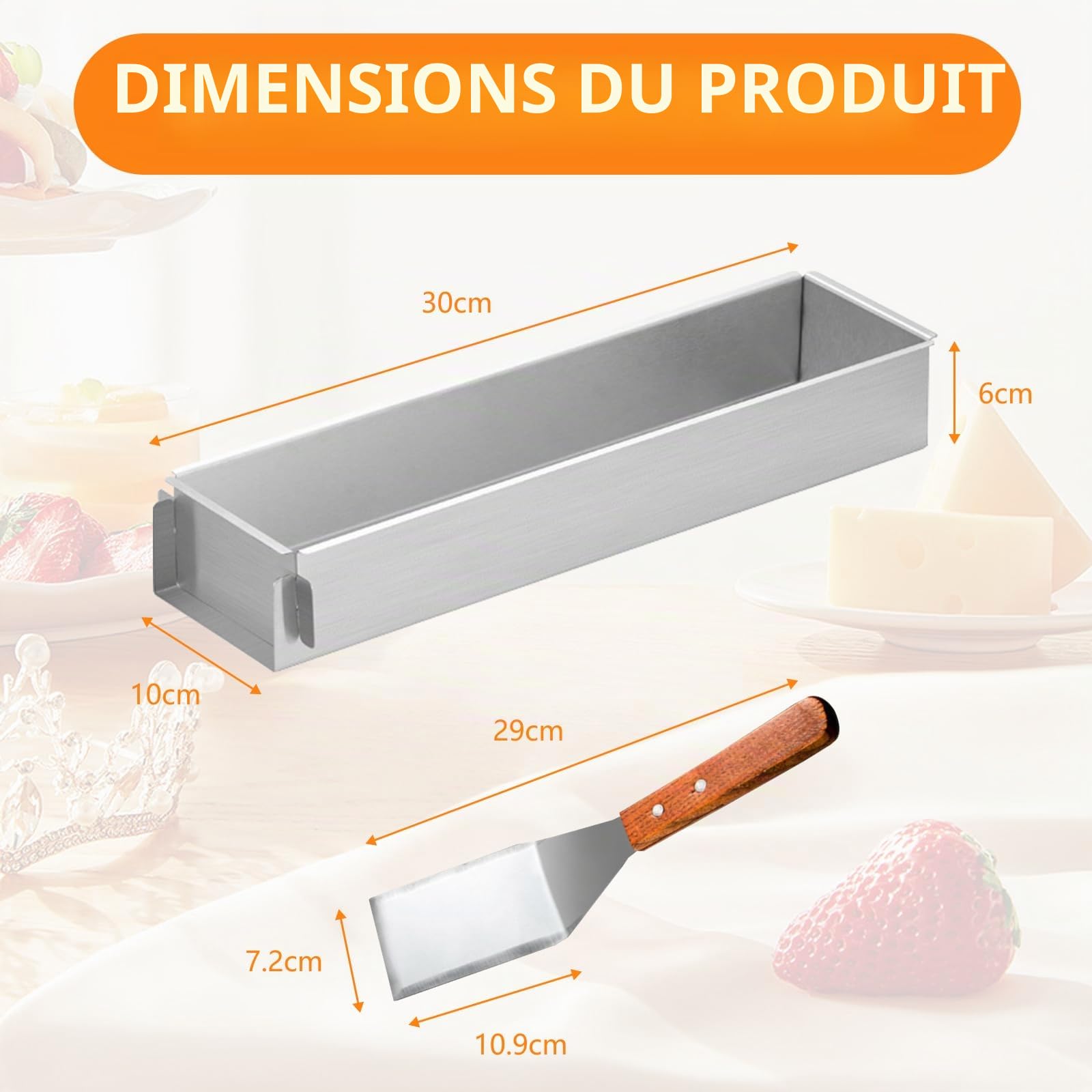 2 Pièces Moule à Gâteau Rectangulaire, Moule Cake Mousse Réglable, Moules Tiramisu Antiadhésif avec Partie Latérale Amovible, Moules en Alliage d'aluminium pour Gâteaux, Pains et Tiramisu (30cm)