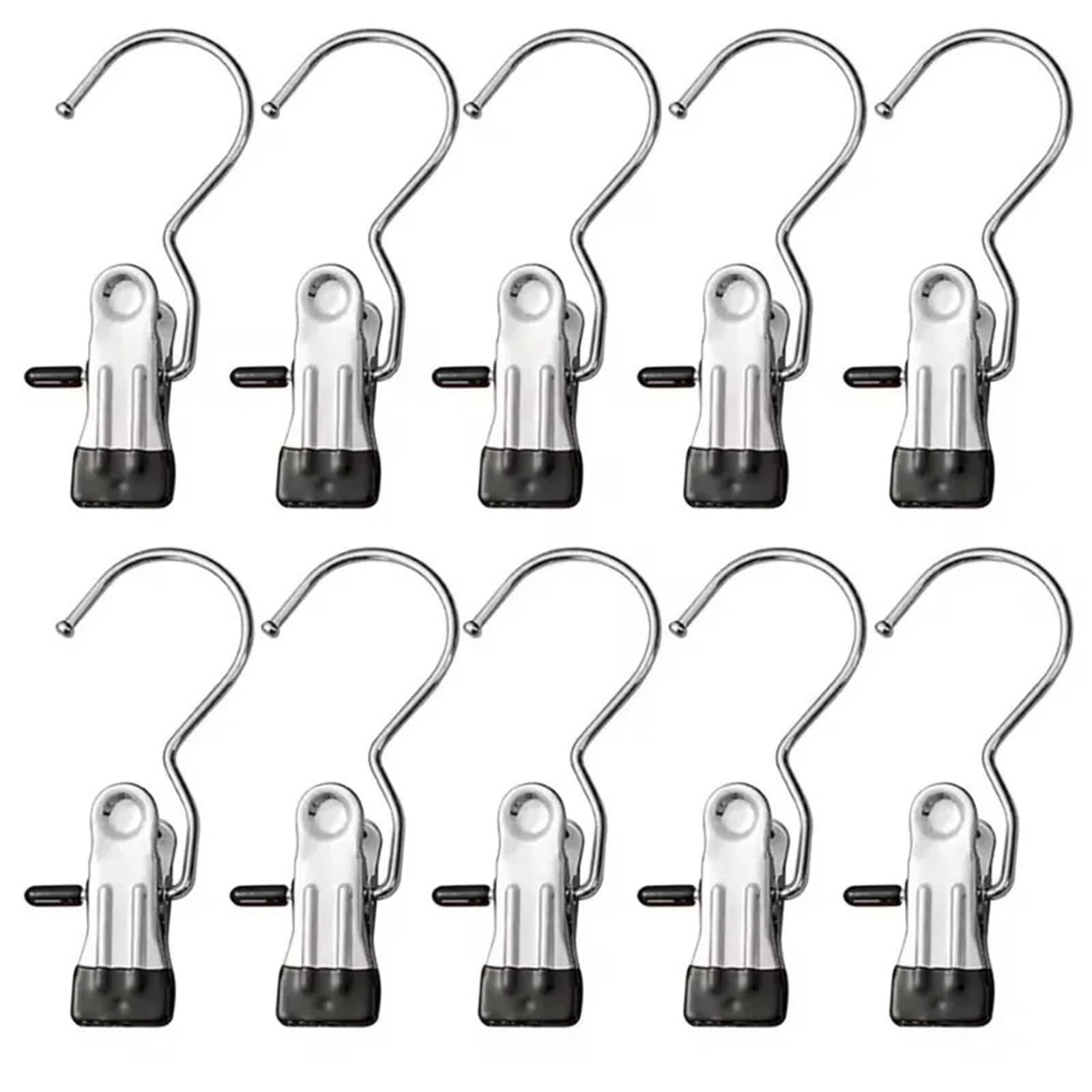 Clothes Pegs 20PCS Stainless Steel Clothespins Laundry Clothes Pegs Hook Portable Hanging Clothes Clip Pants Socks Wardrobe Storage Clip