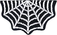 Vista 10 de Tapete de baño con diseño de calavera, gótico blanco y negro, antideslizante, absorbente, de microfibra, para decoración de baño de Halloween, hogar