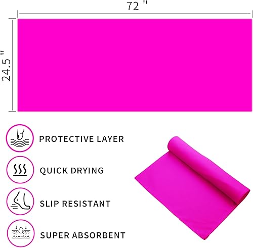Miniatura 6 de MIAOMIAO Juego de toallas antideslizantes para yoga caliente, microfibra súper absorbente, 24.5 x 72 pulgadas, diseño antideslizante, sin lesiones