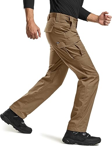 Miniatura 4 de CQR Men's Flex Stretch Tactical Pants, Water Resistant Ripstop Cargo Pants, Lightweight EDC Outdoor Hiking Work Pants