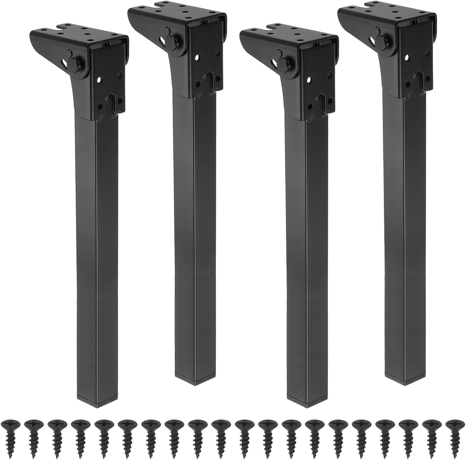 uxcell Folding Table Legs, 4pcs 37cm(14.6") Metal Foldable Table Furniture Legs Laptop Desk Legs Replacement Legs for Cabinet Sofa Chair Bed