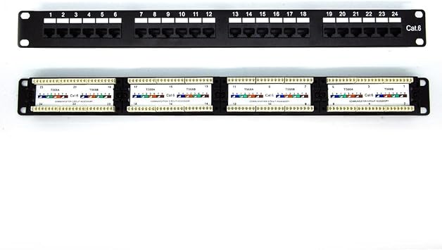 Cat.6 110 Type Patch Panel 24Port Rackmount, 5 Pack
