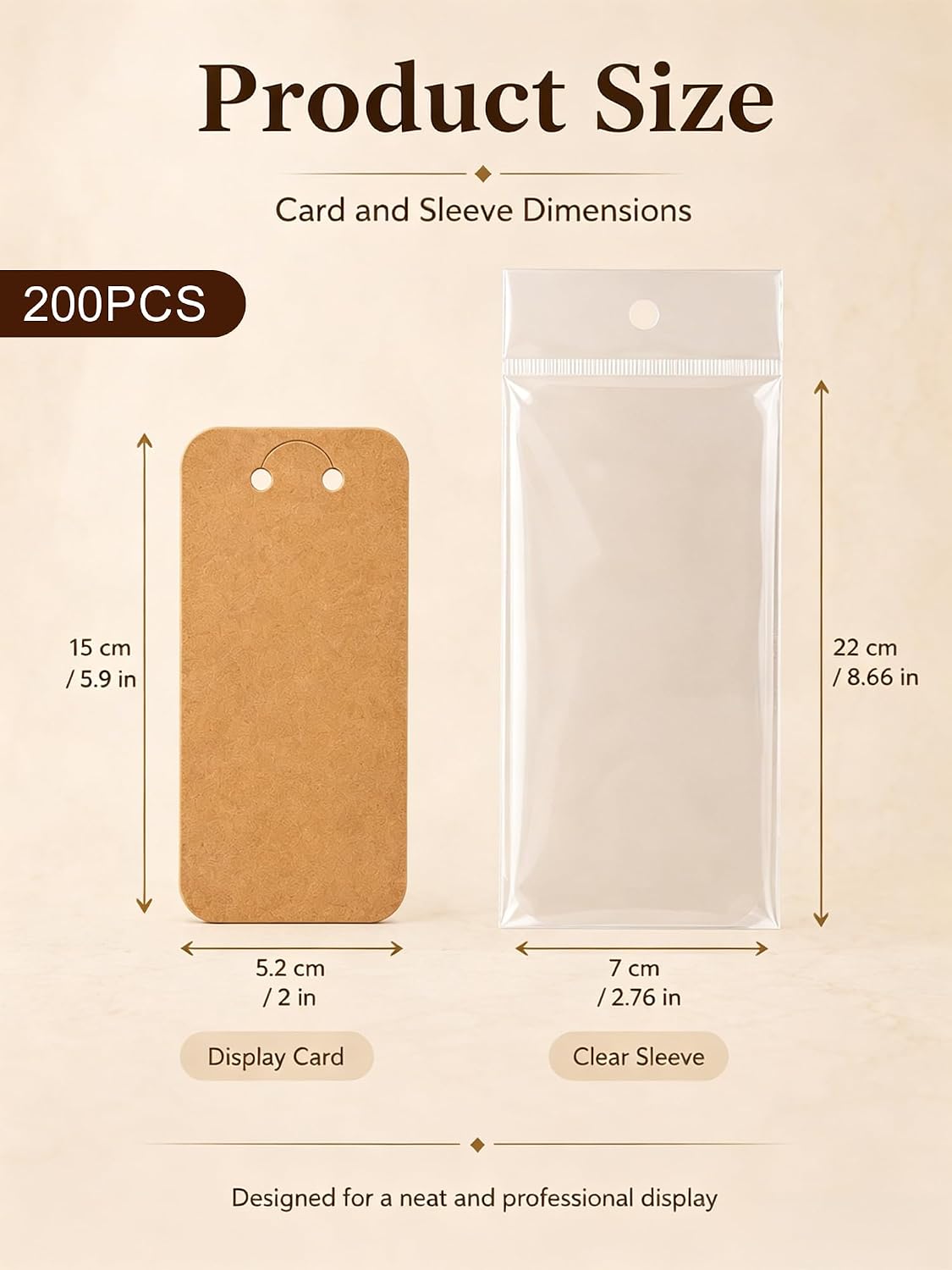 200 PCS Keychain Display Cards with Self-Sealing Bags, 4.7 x 3'' Blank Keychain Card Holder