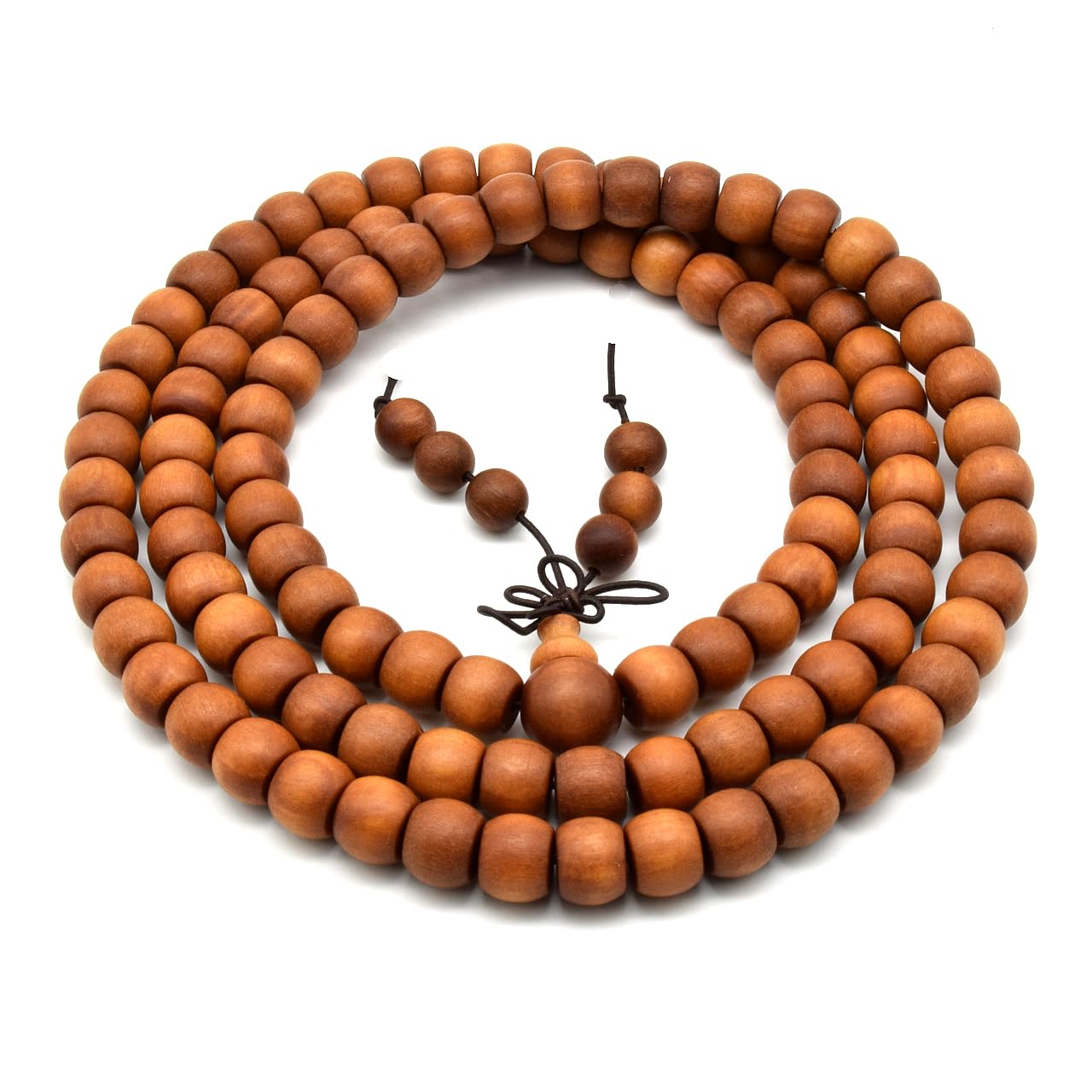 Zen Dear Unisex Teak Wood Prayer Beads Buddha Buddhist Beads Japa Mala Necklace Bracelet Bead