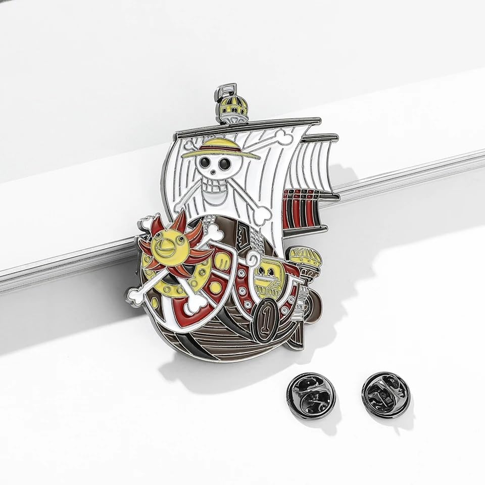 Image of Japanese Anime One Piece Lapel Pins Enamel Pin Pirate Ship Brooch