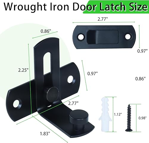 Miniatura 3 de Paquete de 2 cerraduras de puerta corrediza de granero de 90 grados para privacidad, pestillos seguros, pestillo de puerta de cobertizo para valla