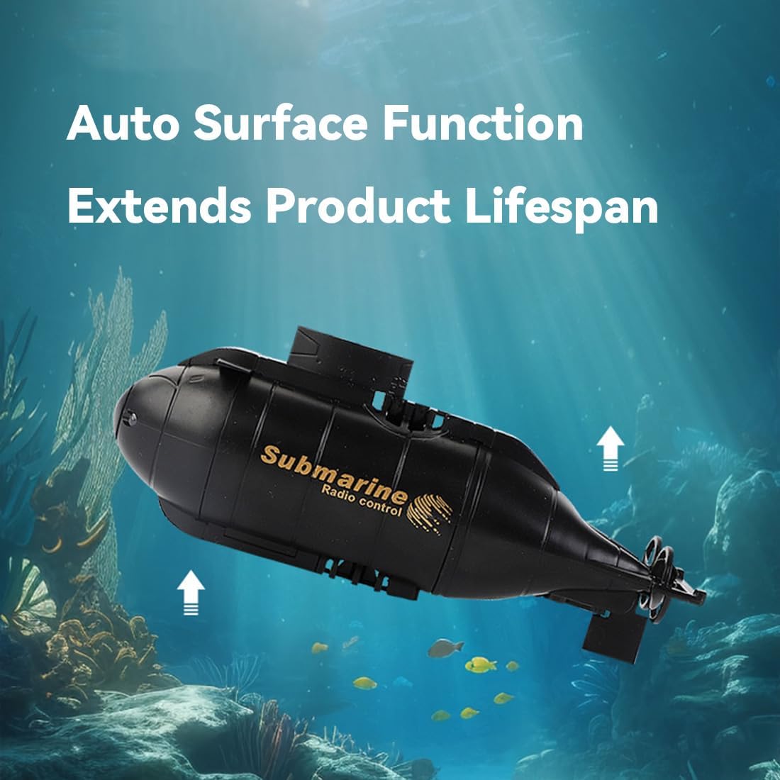 Aetheria Mini RC Submarine 6CH Remote Control Boat Nuclear Submarine Waterproof Diving in Pools, Lake - Indoor & Outdoor Pool, Pond, Bathtub Fun for Adults Blue